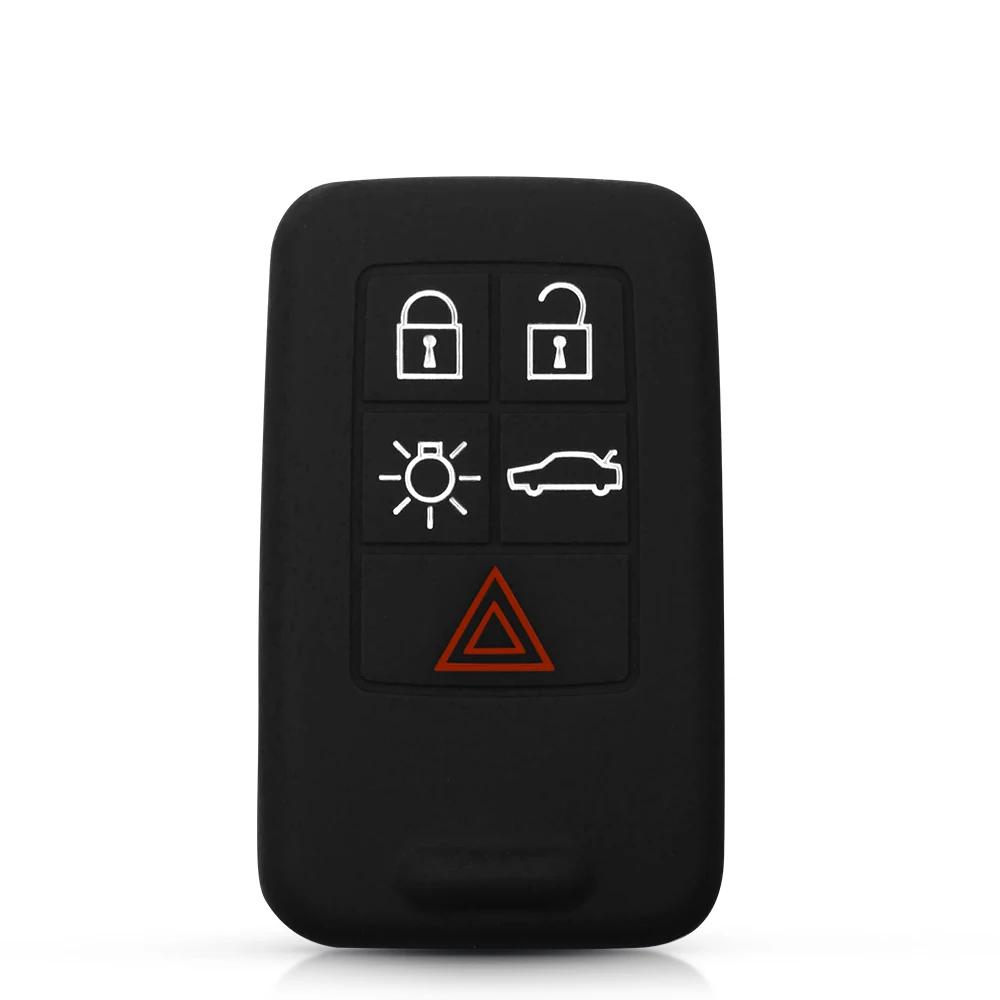 KEYYOU For Volvo XC60 S60 S60L V40 V60 S80 XC70 Silicone Case Cover Fob Remote Key Shell Car Key 5 Buttons New Arrivel