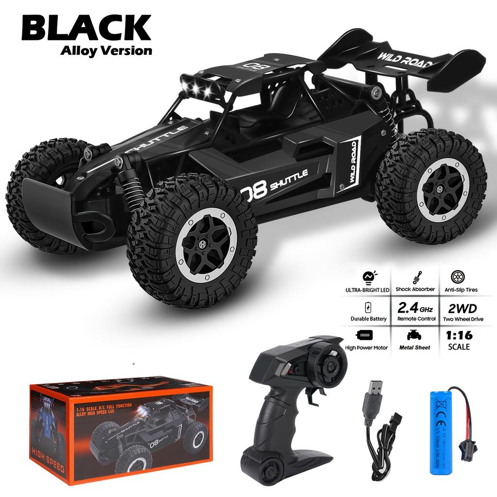 AAYC1 New RC Car 1:16 2WD with LED Light 2.4G 20KM/H High Speed Off-Road Climbing Remote Control Car Toy Gifts for Boys Girls Kids
