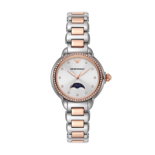 

Emporio Armani Women s Watch AR11567 Silver & Pink Gold