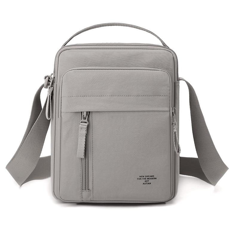 Nylon Crossbody Bag with Top Handle and Multiple Zipper Pockets for Daily Use Men Women