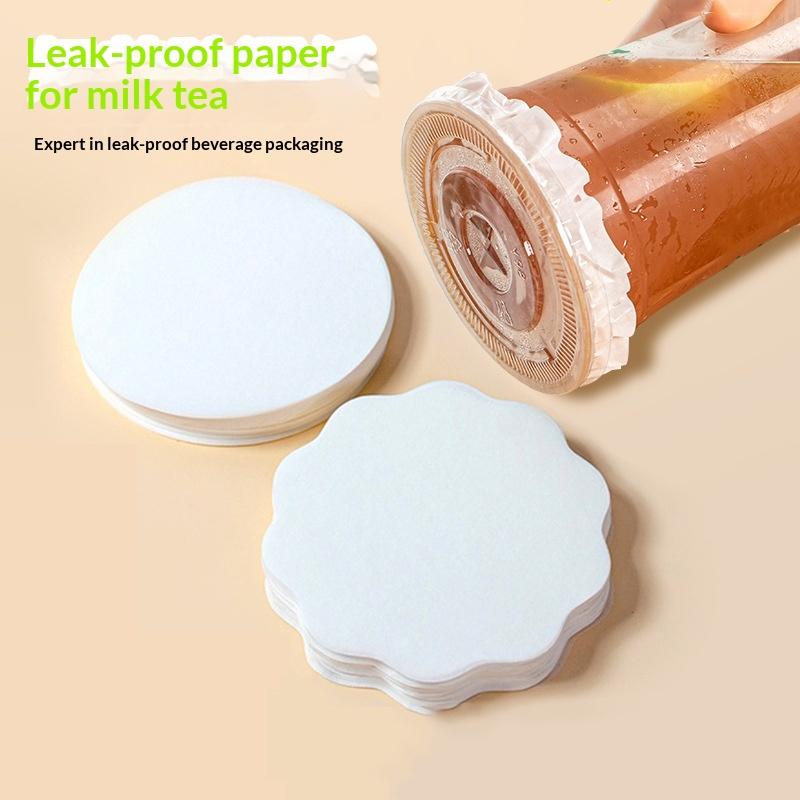 100/500 Pezzi Tazza A Prova di Perdite Carta Usa e Getta Caffè Tè al Latte Bevande Calde e Fredde Sicurezza Alimentare Base di Carta Forma a Fiore Carta Sigillante