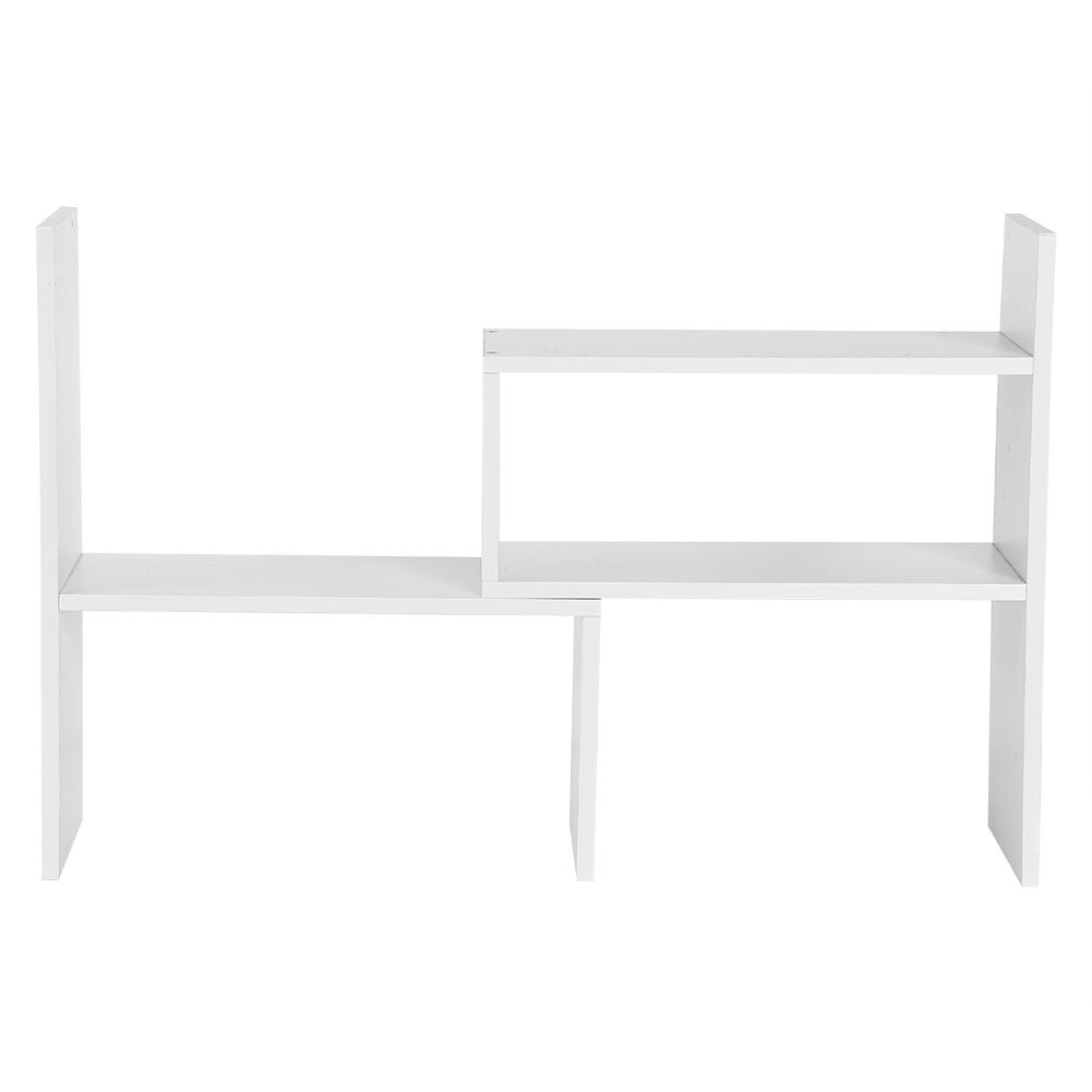 Table Desktop Storage Rack Display Shelf Counter Top Bookcase White