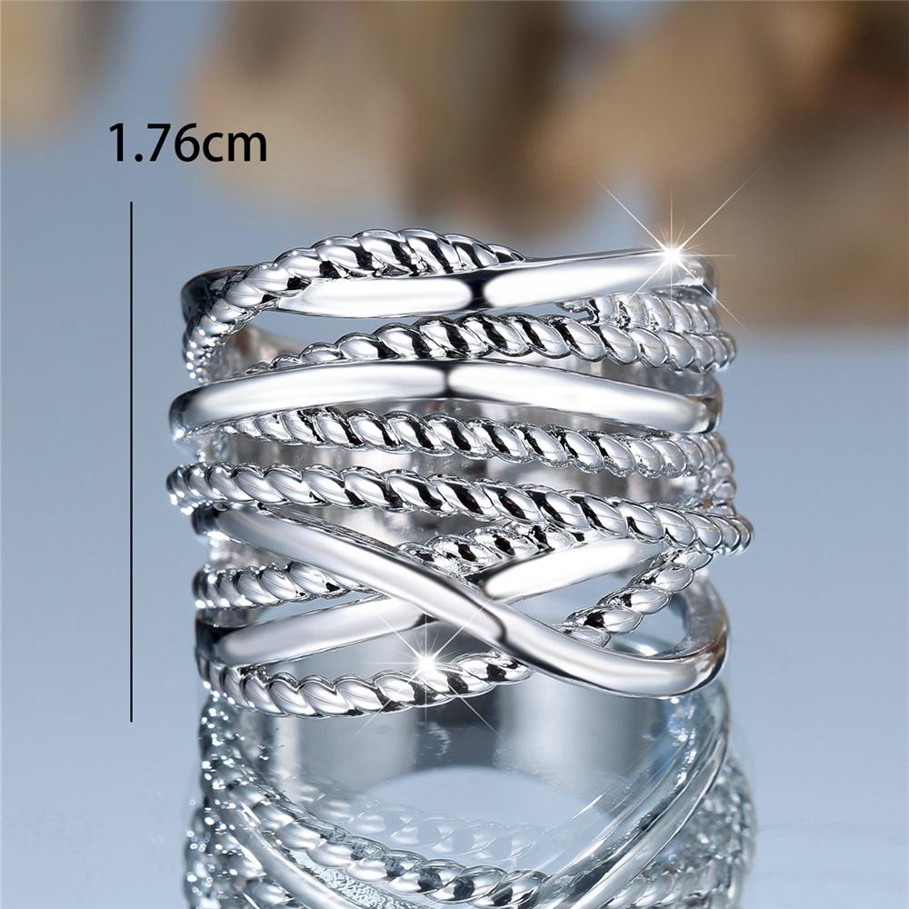 Unique Style Female Big Infinity Engagement Ring Vintage CopperColor Wedding Jewelry For Women