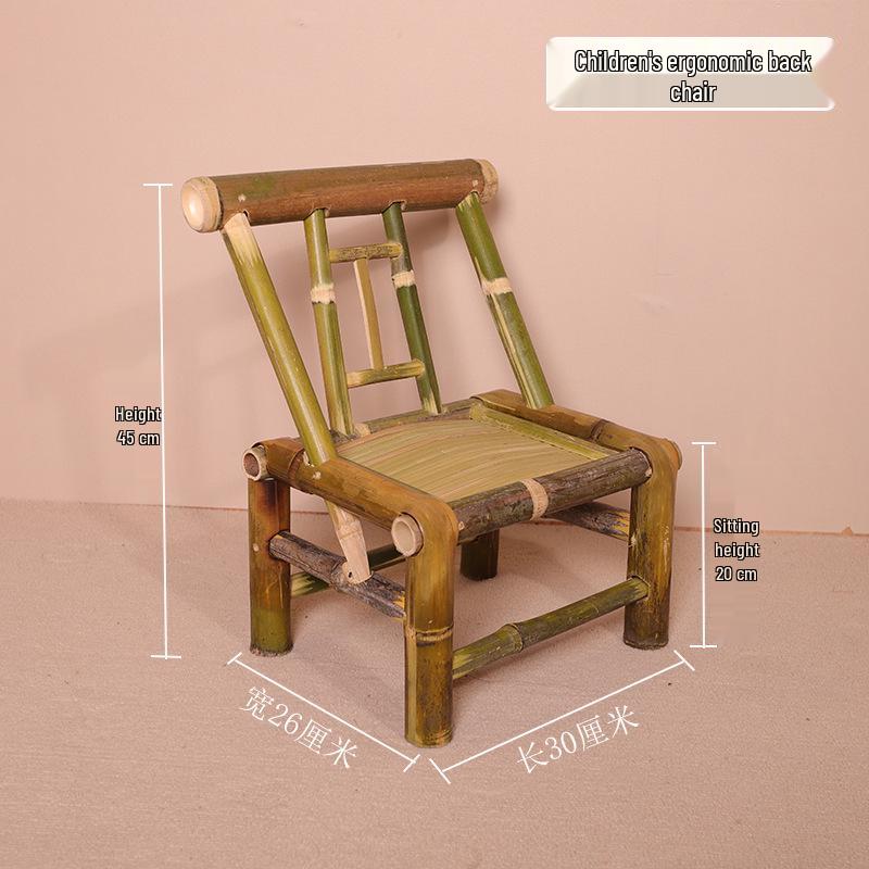 Retro Hand-Woven Bamboo and Rattan Chair for Home and Balcony