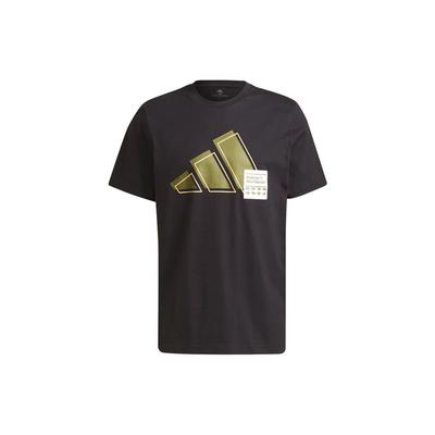 3-Stripe Logo Print Sports Crew Neck T-Shirt Men Tops Black GU3643