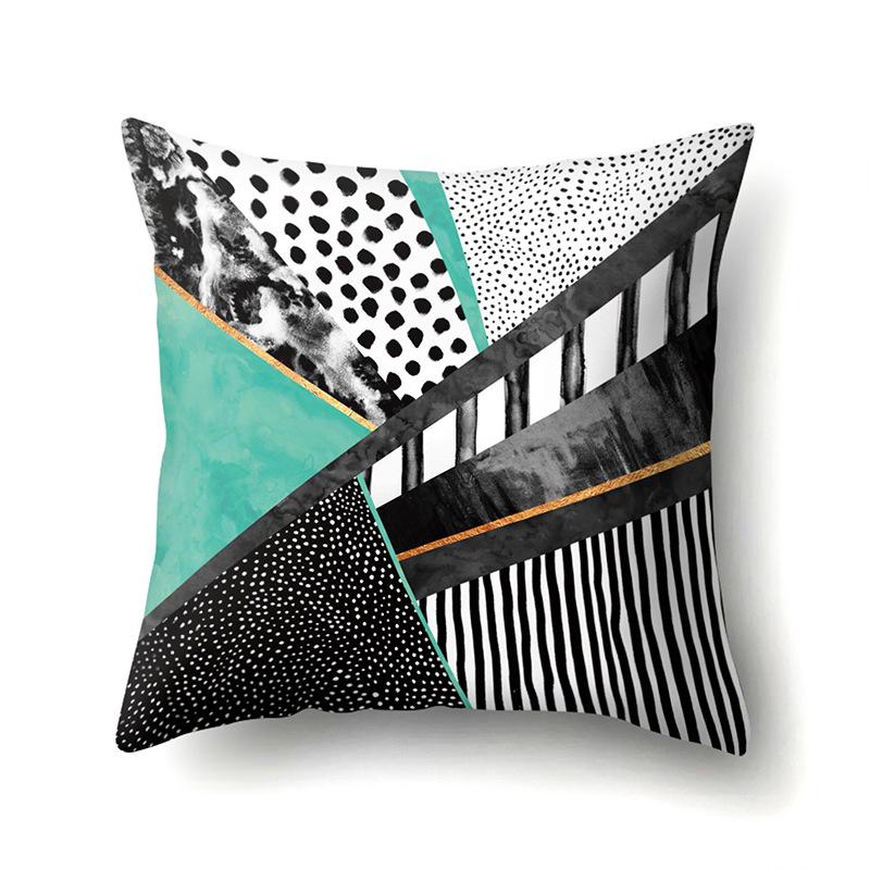 Polyester Pillow Case Automobile Decoration Home Printed Pillow Case Waist Cushion Cover Car Cushion Head Cushion Cover