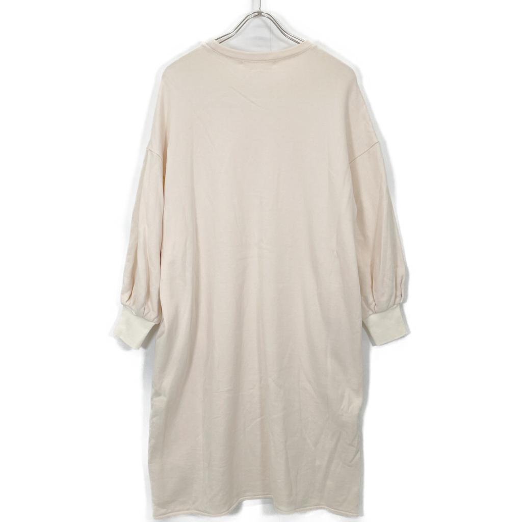 PLAIN PEOPLE Ivory A1541UA038 Organic Soft Sweat Long Sleeve Dress Dress 2 IvoryUsed