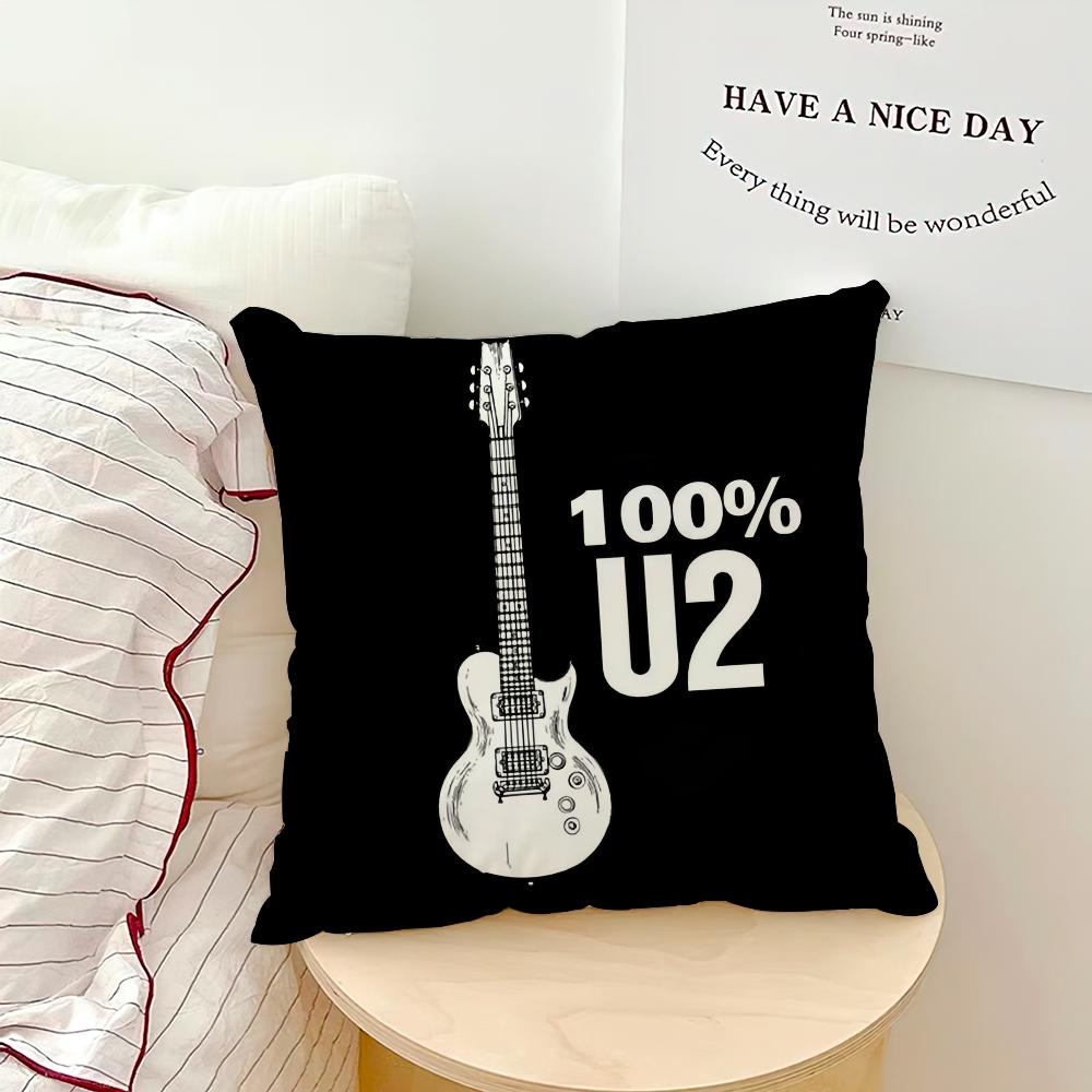 Rock U-U2 Band Music Pillow Case Sofa Living Room Bedroom Headboard Backrest Cushion Square Cushion Nap Time