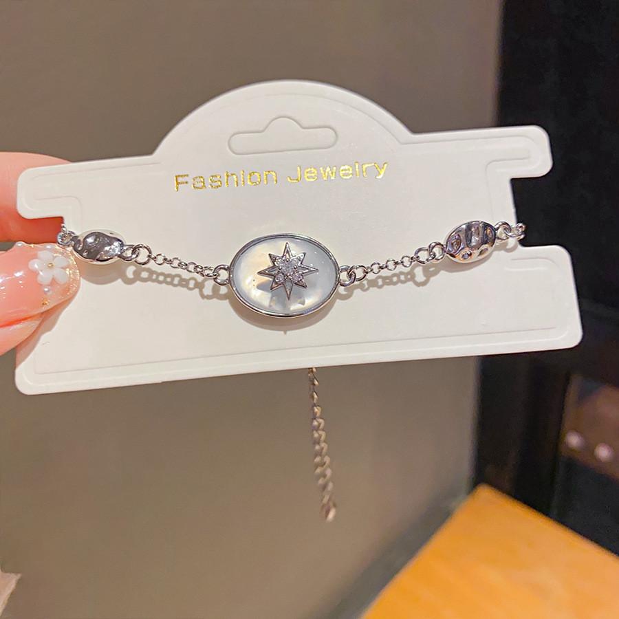

Geometric Oval Zircon Shell Elegant Bracelet With Cubic Zirconia For Women