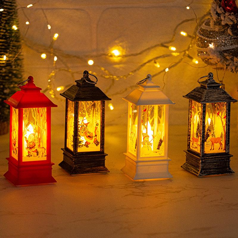 Christmas Snowman & Santa Candle Lantern - Holiday Night Light & Decor Ornaments