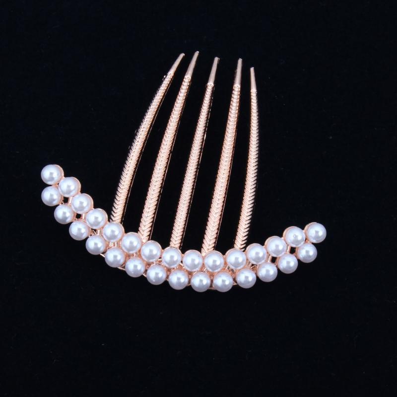 Pearl Alloy Comb Hairpin Hairpin Simple Hair Comb Temperament Hair Flower Hairpin Female Ball Head Hairpin Hair Accessories