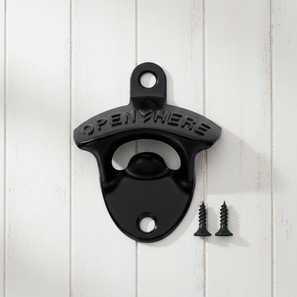 

Wall Mounted Antique Zinc Alloy Bottle Opener Craft Kitchen Tool Home Decor Creative Beer Opener for Bar and Home Use чёрный