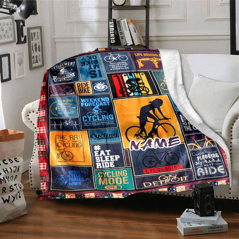 Cycling Life Behind Bars Home Customize Your Name Blankets Comfortable Soft Lightweight Allseason Multipurpose Blanket For Picnics Sofas Offices Beds