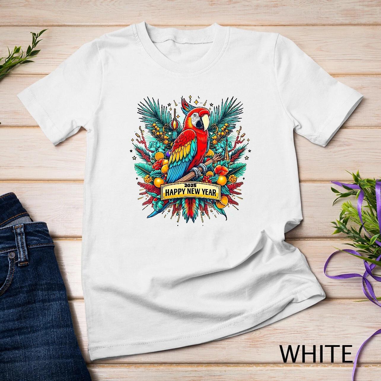 Parrot Happy New Year T-Shirt Unisex T-shirt S