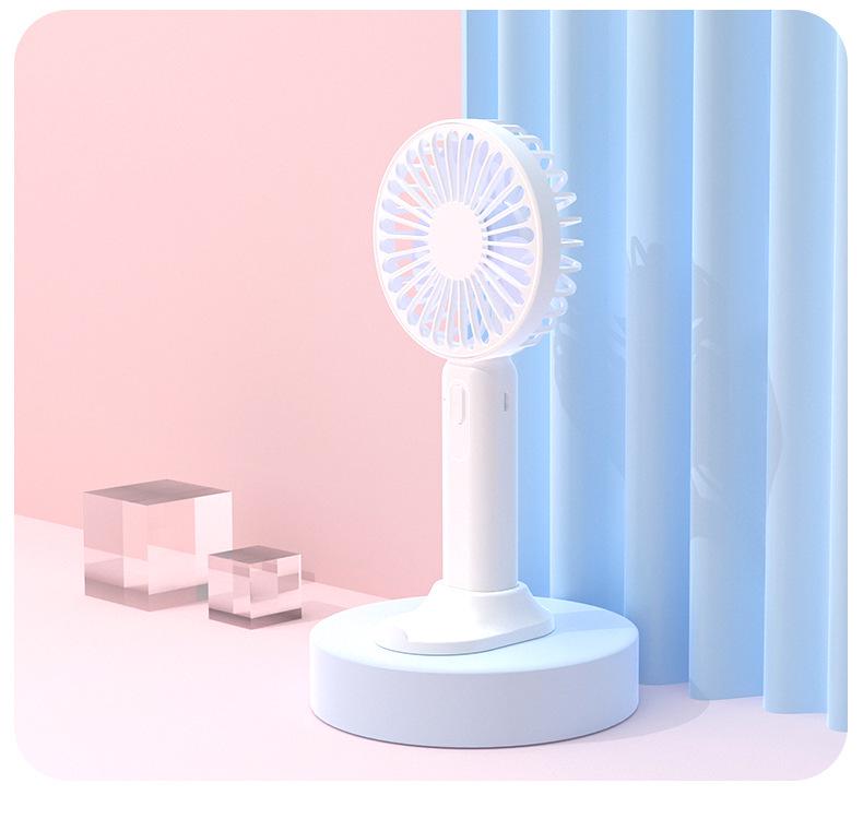 Portable Silent Desktop Fan: Handheld, Rechargeable, 3-Speed, Customizable, Powerful Wind for Dormitories