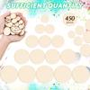 450pcs Unfinished Wood Slices Round Wooden Disc Circles Wooden Circles for Crafts Cutouts Ornaments for DIY Craft and Decoration, 5 Sizes
