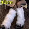 Korean Vintage Faux Fur Leg Warmers Winter Warm Furry Boots Cover Women Long Boot Socks Lolita Jk Punk Hiphop Cosplay Decoration