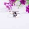 Natural Amethyst Ring, Handmade Minimalist Ring, 925 Sterling Silver Ring, Oval Crystal Ring, Gift for Mom, February Birthstone