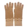 HERMES  H232006G_UIM M  Gloves Biscuit/Brown cashmere/Polyurethane Women