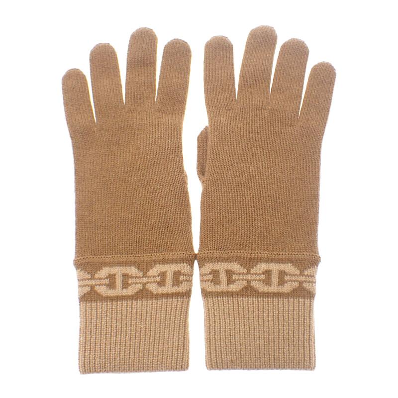 

HERMES H232006G_UIM M gloves Biscuit/Brown cashmere/Polyurethane Women