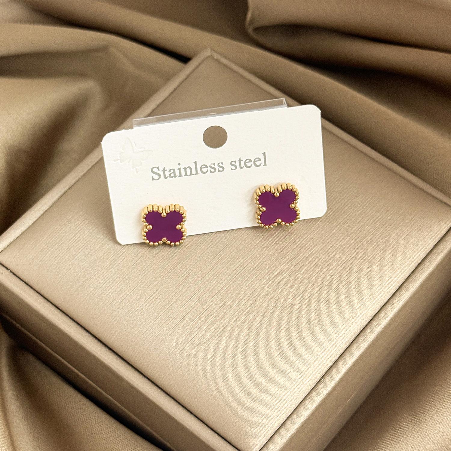 

Серьги Четырехлистный клевер 13 мм, 18K вакуумное электролитическое покрытие, не тускнеющие женские серьги