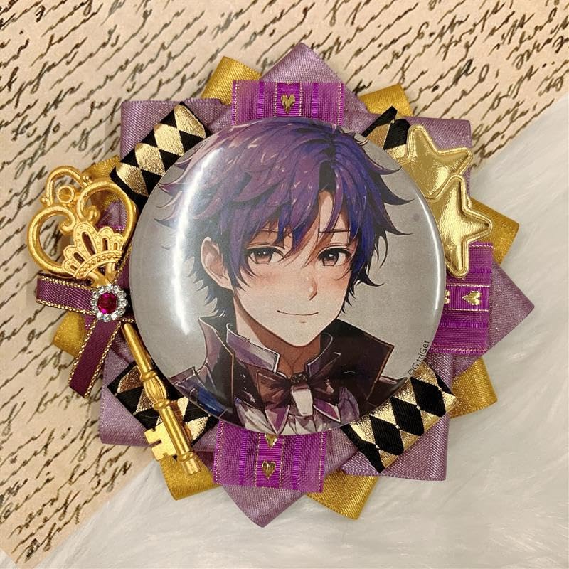 G Triger Antique Style Ita Rosette Badge 57mm 58mm Ita Bag Decoration Handmade Rosette Ribbon Purple