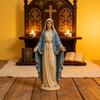 Figura Coleccionable de la Virgen María de Resina Pintada a Mano Estatua Religiosa Católica de la Santísima Madre para Decoración del Hogar