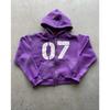 Streetwear Y2K Casual Zipper Cardigan Fashion Digital Print Hooded
