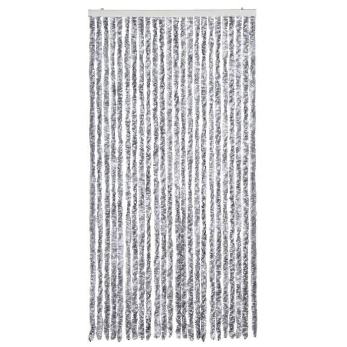 VidaXL Fly Curtain, Insect Screen with Hook, Adjustable Length and Width Door Curtain, White and Grey 377375