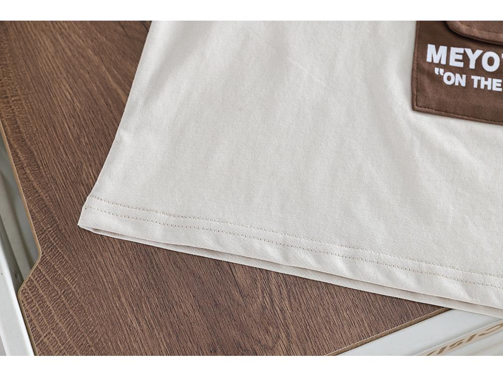 2026 Summer Boys' Cotton T-Shirt & Workwear Shorts Two-Piece Set