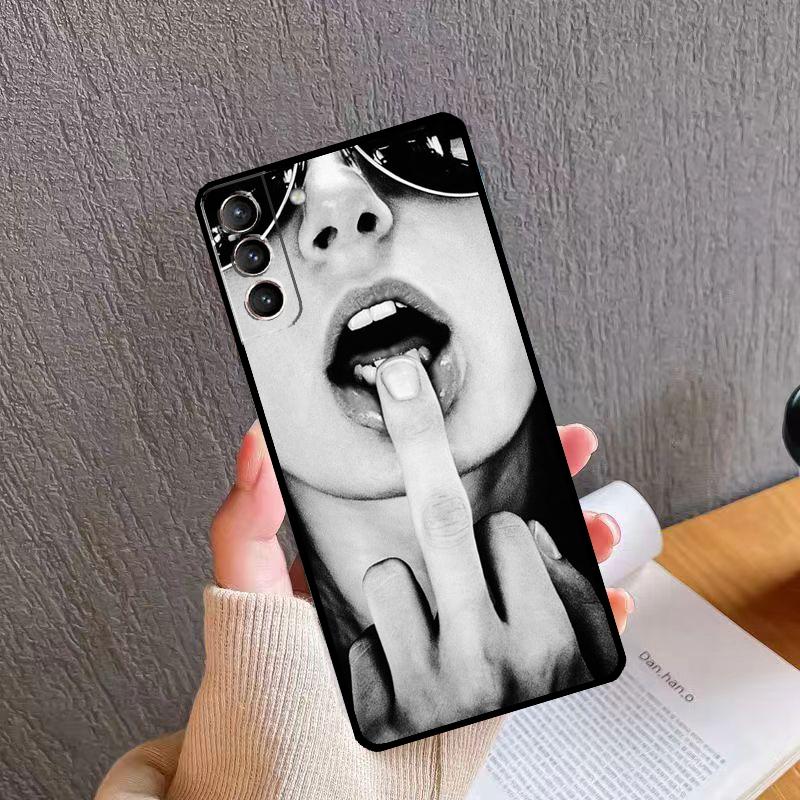 Middle Finger Girl Case For Samsung Galaxy S23 S22 S21 Ultra S9 S10 Note 10 Plus Note 20 Ultra S20 FE Cover