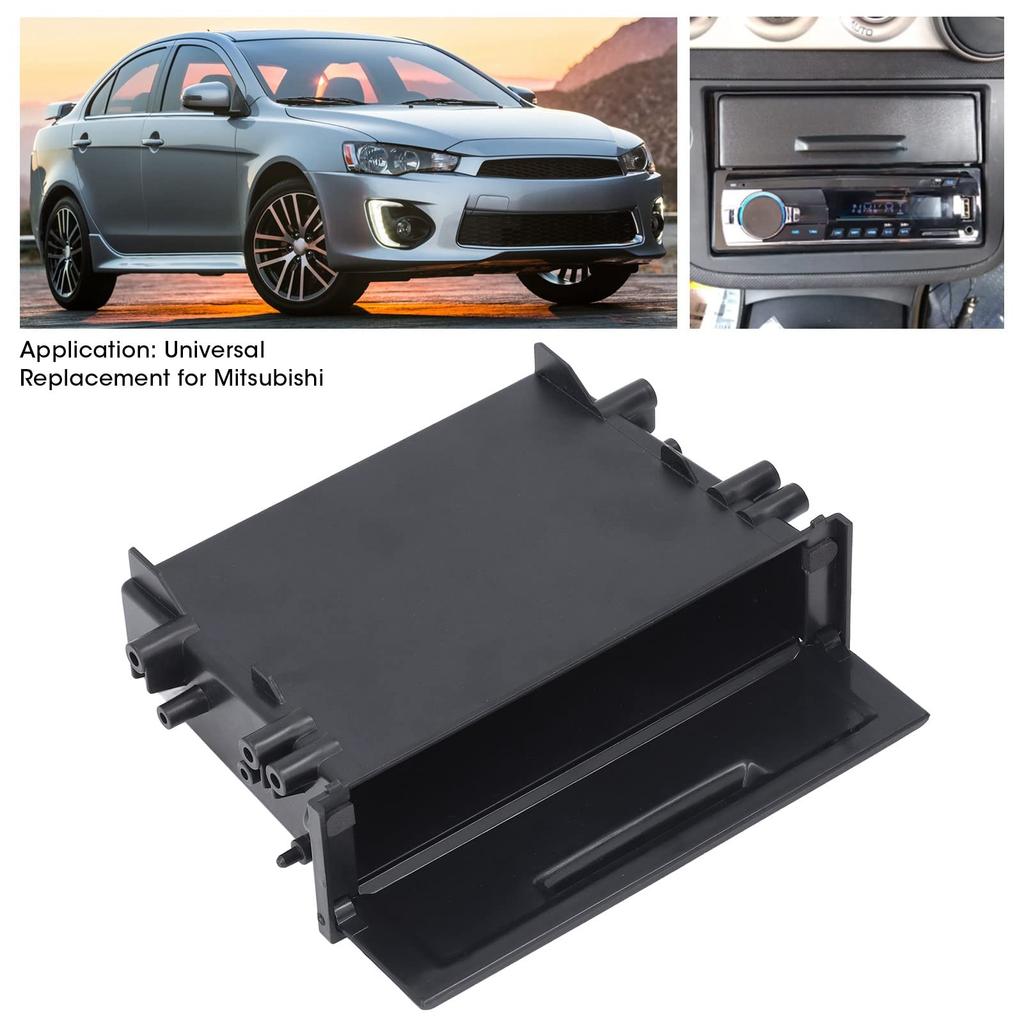 Car Stereo Storage Box Waterproof Car Radio Pocket ABS 1DIN Sturdy and Practical Replacement for Mitsubishi