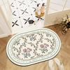 Bathroom absorbent floor mat retro oval non-slip carpet household toilet toilet thickened quick-drying toilet floor mat