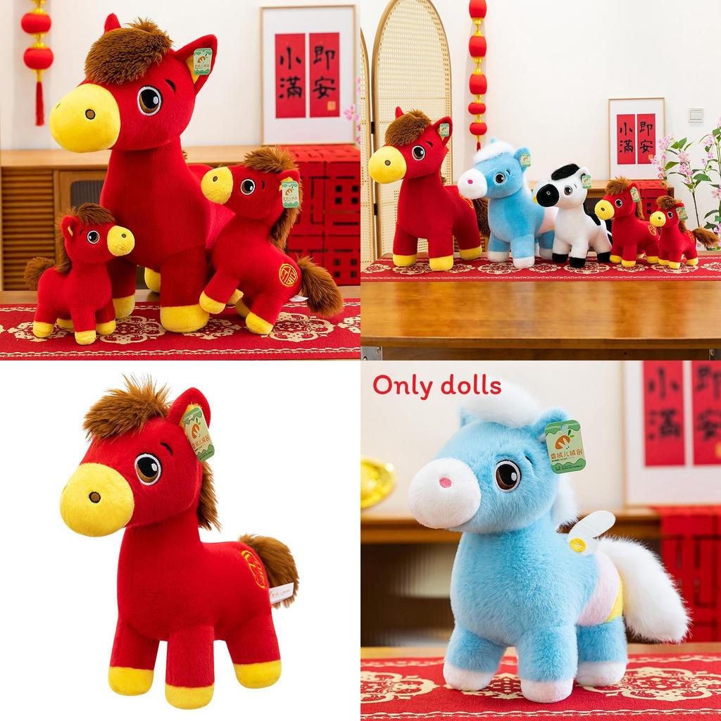Chinese Zodiac Horse Plush Toy With Pp Cotton Filling For New Year Gifts And Collectors