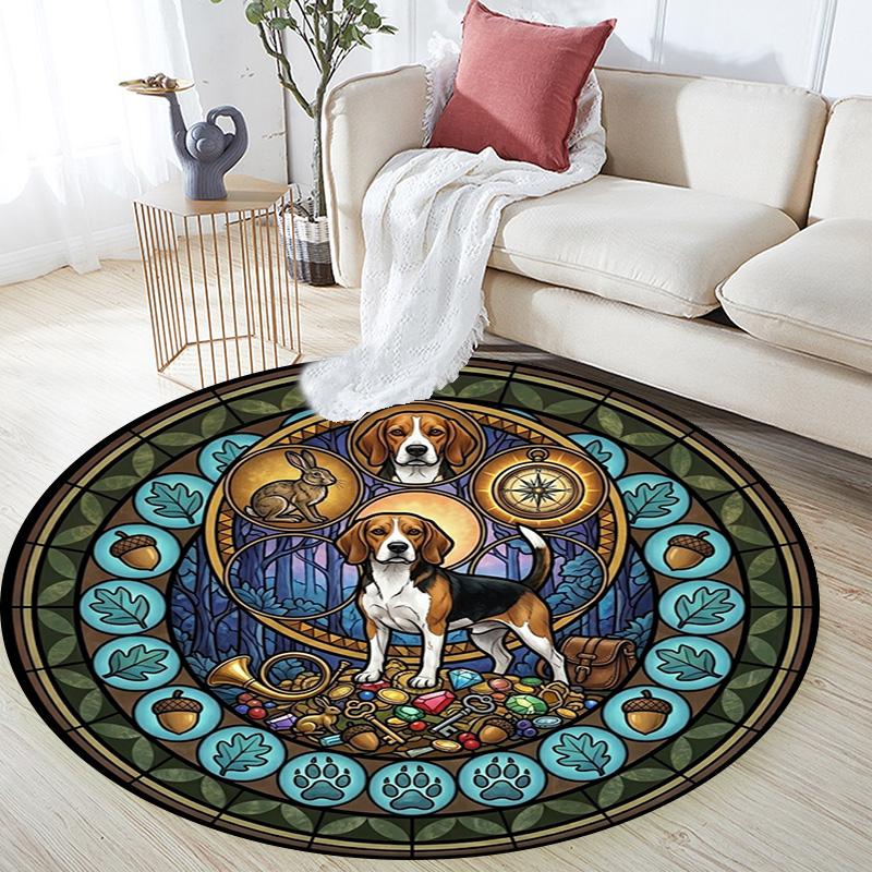 Bulldog Heritage Symbols Round Area Rug Under Office Chairs Bedroom Living Room Home Decor