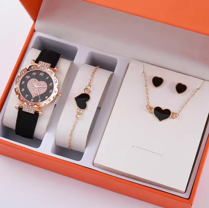 New Popular Women'S Bracelet Watch Fashionable And Simple Butterfly Five-Piece Watch Set Watch