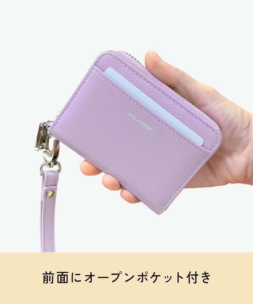 Milagro Round Zip Accordion Compact Wallet In Shrink Leather with Strap (Wallet, Mini Wallet, Card Case, Coin Purse, Billfold, Card Holder, Leather)