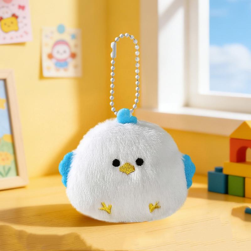 Cute Cartoon Plush Bird Keychain Creative Fashion Parrot Seagull Pendant Backpack Decoration Pendant Accessories Gift