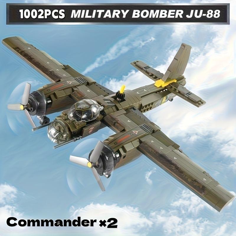 Military building block set, bomber building block desktop model display, suitable for collection and gifting. армия зеленый