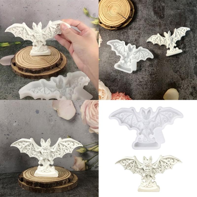 Halloween Resin Mold Bat Silicone Mold Decorative Bat Casting Form with a Flexible Body and Deep Sweeping Pattern for Gypsum, Masonry Mix, Halloween