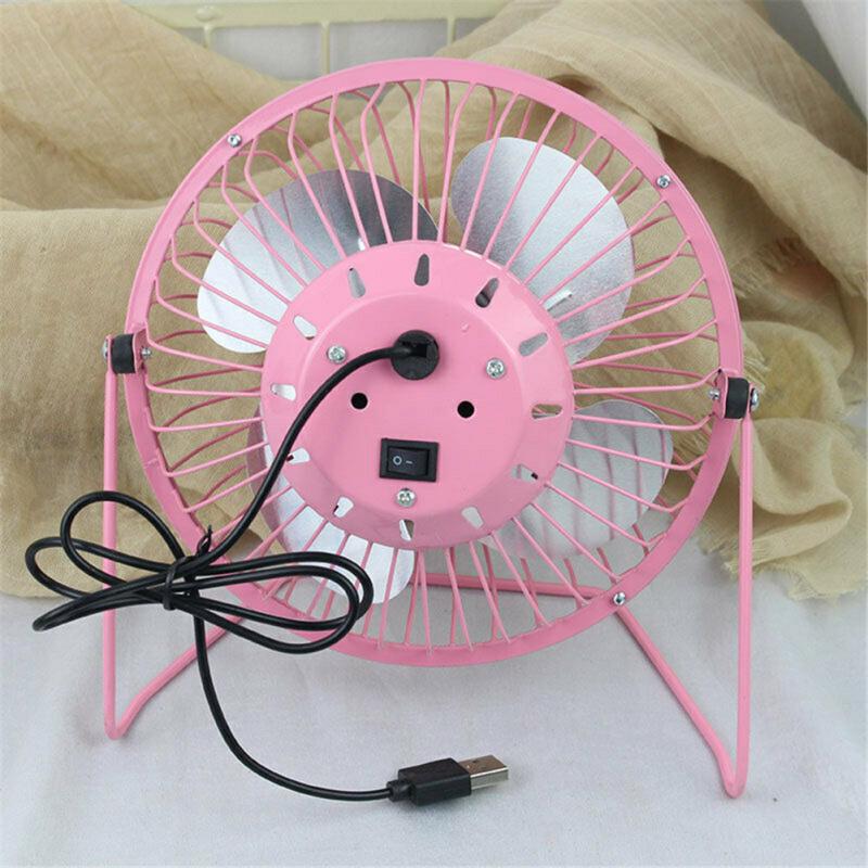 4 Inch Metal Usb Mini Fan Portable 360 Degree Adjustable Angle Quiet Cooling Fan