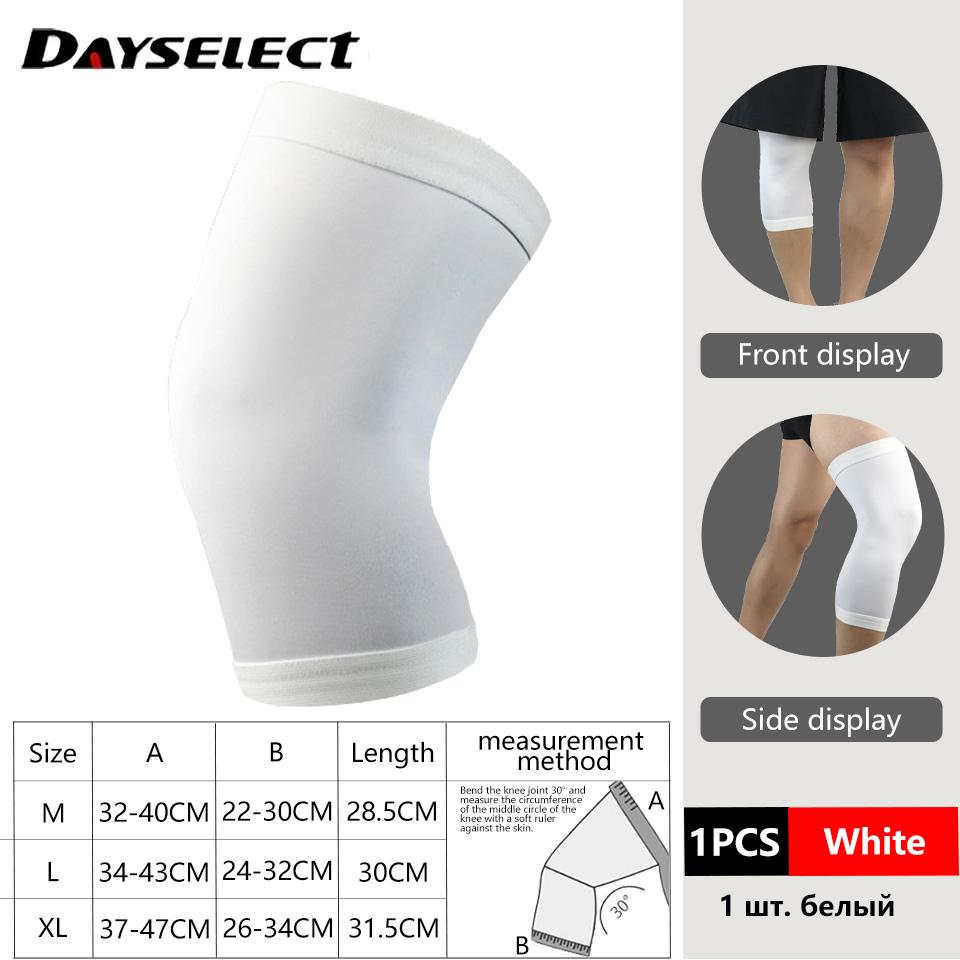 

1Pcs Sports Knee Pads Silicone Anti-Slip Knitted Compression Leg Guards for Running Cycling Fitness Workout M белый