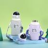 Cartoon Smart Temperature Display Thermos Cup Student Silicone Cover Portable Water Cup 316 Stainless Steel Children'S Learning Drinking Straw Cup