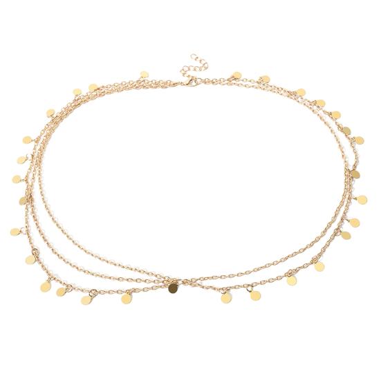 Headpiece Round Sequin Drop Layered Alloy Dance Head Chain Piece Headwear Women Hair Accessory
