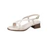 Krazing Pot Cow Skin Thick Med Heels Peep Toe Summer Size 42 Brand Shoes Concise Design Gladiator Elegant Women Sandals