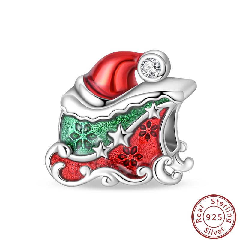 Copper Romantic Christmas Snowman Gingerbread Santa Claus Charms Bead Fit 3Mm Diy Fine Jewelry Accessories