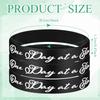 60 Pcs One Day At A Time Silicone Motivational Wristbands Black Inspirational Rubber Bracelets Sobriety Gifts For Addiction Reco
