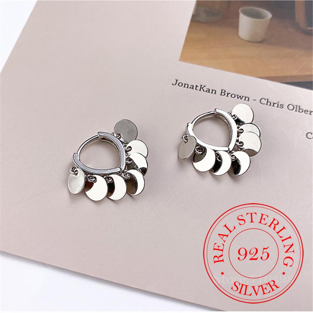 

925 Sterling Silver Tassel Bead Piercing Hoop Earrings for Women Girls Elegant Bride Party Birthday Jewelry Wedding Gift Jlfjla