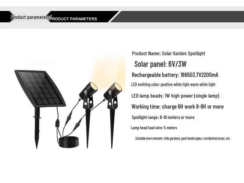 6W Aluminum Solar LED Spotlight for Garden and Outdoor Decoration