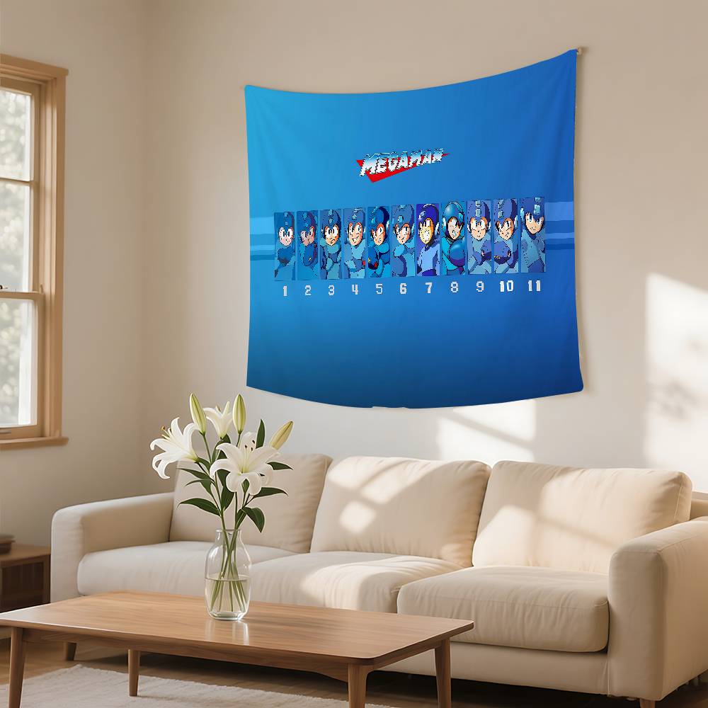 MMega Man Game Fashion Tapestry Wall Hanging Tapestry Art Deco Blanket Curtain Hanging At Home Bedroom Living Room Decor